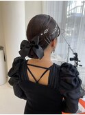 お呼ばれセットシニヨンスタイルミディアム