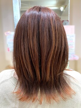 アズール 草加(azule) オレンジ　裾カラー　ブリーチ