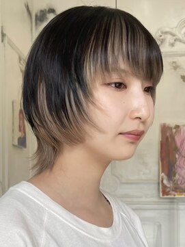 カムジーヘッドカミノウラ(COMEGHEAD KAMINOURA) ダブルカラーミルクティーベージュカラーケアブリーチ韓国ボブ