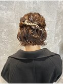 ヘアセット 結婚式ヘア お呼ばれヘア ハーフアップ ボブアレンジ
