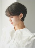 切りっぱなしショート・ボブ/絶壁解消/前髪なし/20代/30代/面長