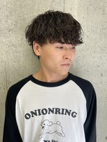 大きいカール無造作シャドウパーマ