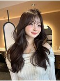 暗髪似合わせロングレイヤーカット美髪縮毛矯正トリートメント