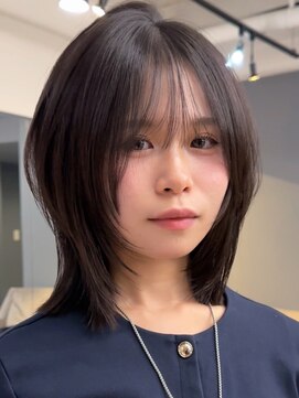 ミディアムレイヤーカットフェイスレイヤーレイヤーボブ/岸本