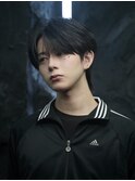 ナチュラル縮毛矯正とダウンパーマで作るシースルーコンマバング