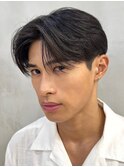 センターパートウルフショートネープ襟足あり