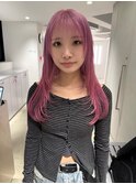 35. ロングストレート/ピンクベージュ/デザインカラー