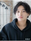 爽やか黒髪でモテる!センターパートマッシュA