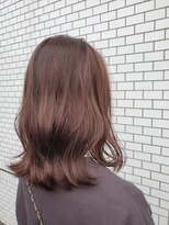 アリア(Aria) 波巻きミディアム×ピンクブラウン【臼杵/大分】