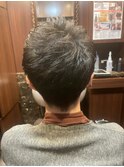 束感ショートパーマ/ツーブロマッシュ/ハイライト/束感/波巻き