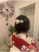 卒業式ハーフアップアレンジ