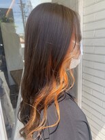 ヘアーデザインプレクト(Hair Design PRECT) ロング×オレンジインナーカラー