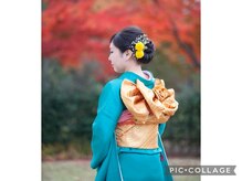 上級着付け師による着付け。長時間経っても着崩れない仕上がり。