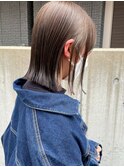 ボブ/グレージュ/ストレート/縮毛矯正/結べるボブ