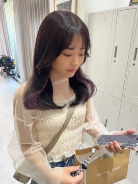 ジーナ 北千住ミルディス通り(Zina) 韓国ラベンダーグレージュこなれヘア【Zina北千住ミルディス通り