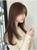 レイヤーカット/小顔カット/くすみベージュ/透明感カラー