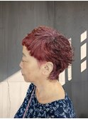 クセ生かし大人ウルフ/ビビッドレッド/白髪生かし/飯田橋早稲田
