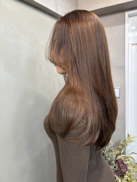 ファビ 渋谷(Fab) くびれヘア/暗めカラー/アプリコットオレンジ/縮毛矯正