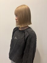 ロックス バイ マグ 松本(rocks BY MAG)&nbsp;くすみベージュマロンベージュ前下がり切りっぱなしボブ