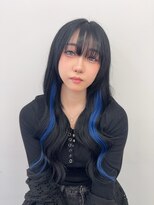 ロサ ファイブヘアー(Rosa..5Hair) 黒髪×ブルーインナーロング