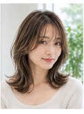 脱白髪染めベージュハイライト