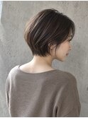 長め前髪の柔らかショート/40代/藤沢