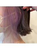 ラベンダーカラー/ハイトーン/切りっぱなし/艶カラー