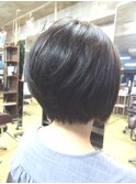 縮毛矯正◎大人可愛い20代30代40代50代黒髪前下がりショートボブ