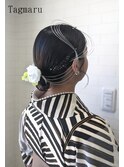 卒業式袴水引アレンジシニヨン☆