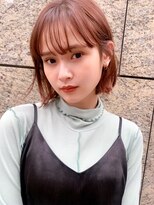 ラフ フロム ガーデン(Laf from GARDEN)&nbsp;フルバング/似合わせカット/ピンクブラウン/くびれ/韓国風