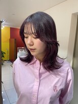 ノラキチジョウジ(NORA KICHIJOJI)&nbsp;ハイトーンカラー耳かけウルフボブフェイスレイヤーカット