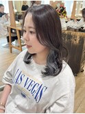 グレーインナー　グレージュ　イヤリングカラー　ケアブリーチ