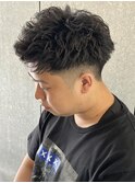 スパイキーショートツイストスパイラルパーマ波巻きパーマ眉毛