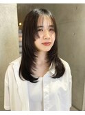 ミディアムくびレイヤー小顔カット艶髪姫カット20代30代40代