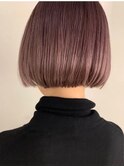 ショートボブ/ピンクブラウン