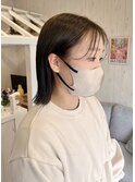 透け感ある外ハネボブスタイル【安佐南区】