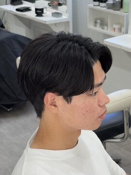 メンズ サロン ドット トウキョウ 町田店(men's salon dot. tokyo) センターパート×曲がる縮毛強制