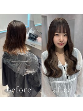 サロウィン 静岡 呉服町通り店(SALOWIN) 【ボブ⇒胸下の長さ】インナーにアッシュベージュ