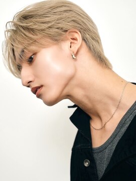 サンクマーケット 渋谷(cinq MARKET) メンズブリーチマッシュハイトーンダブルカラーベージュカラー.