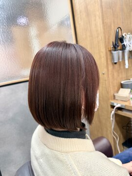 カイノ なんばエキカン店(KAINO) 大人可愛いレッドブラウンボブ♪