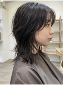 フェイスフレーミングルーツカラー天使の羽バングネオウルフボブ