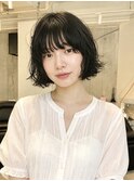小顔ボブパーマショートボブレイヤーボブフレンチボブパーマ