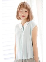 ネオリーブソラ 相模大野店(Neolive sola) ミルクティー前髪短めハイトーンボブ【sola:neolive相模大野109