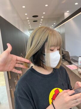 ロンドシエル 横浜(Lond ciel) 逆！インナーカラーボブ【阿部もえる】横浜