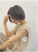 大人可愛い20代30代40代前下がりショートボブ丸みショート◎