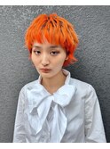 オレンジスパイキーショート