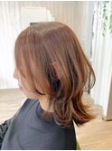 ミディアムレイヤー☆20代30代40代グレージュ大人かわいい