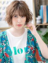 カバーヘア イヴ 戸頭店(COVER HAIR EVE)&nbsp;くせ毛風斜めバング外国人風ゆるふわ大人ボブc6戸頭20代30代40代