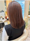 縮毛矯正 艶髪 ミディアム レイヤーカット グレージュカラー