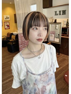 リン(Lin.) 【オレンジ×ブラウン】ブロックカラー　山下　泰世